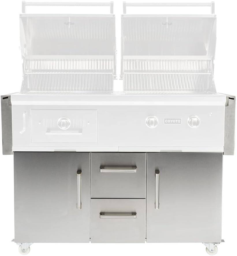 Coyote C1HY50CT - Carrito de parrilla de 50" para parrillas híbridas, C1HY50CT