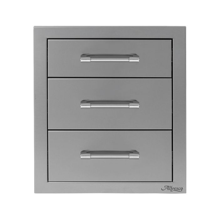 Alfresco Cajones de Almacenamiento de Tres Niveles 17", AXE-3DR-SC