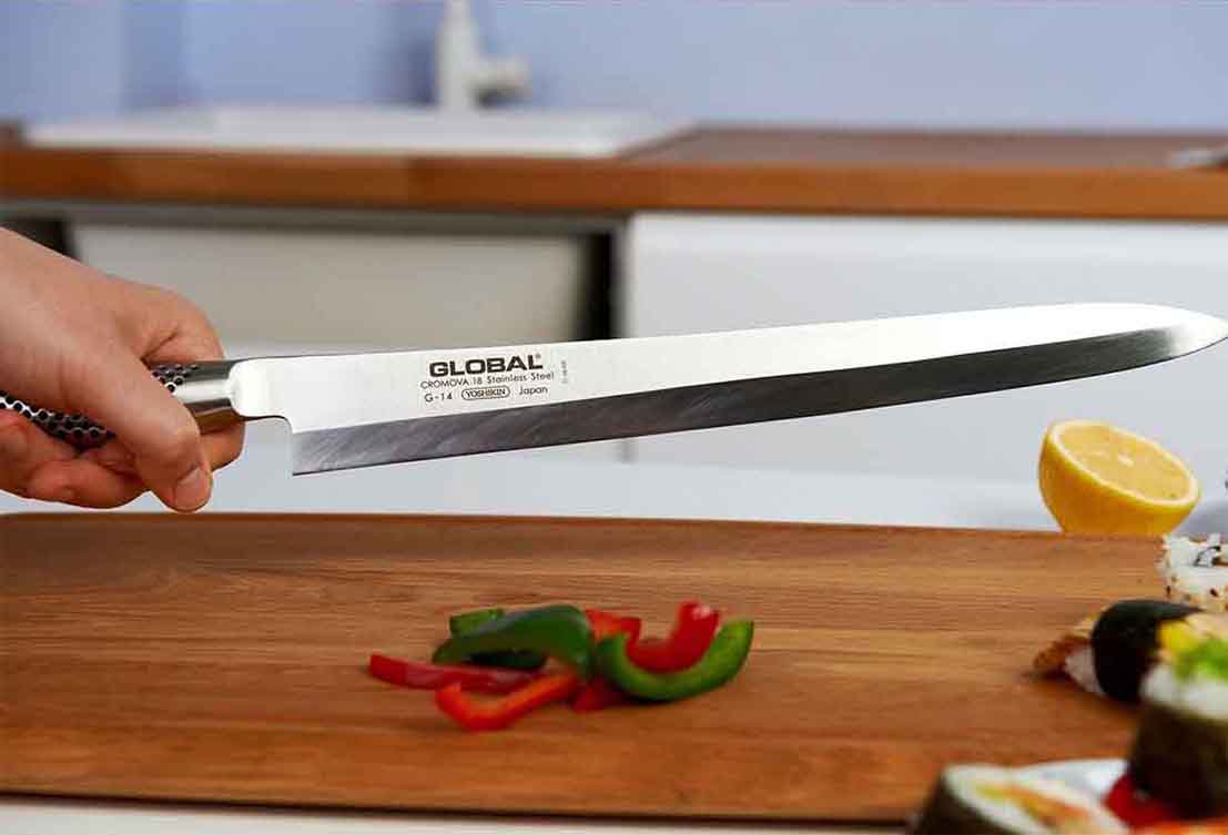 Global Cuchillo Yanagi sashimi 30cm right side G-14R