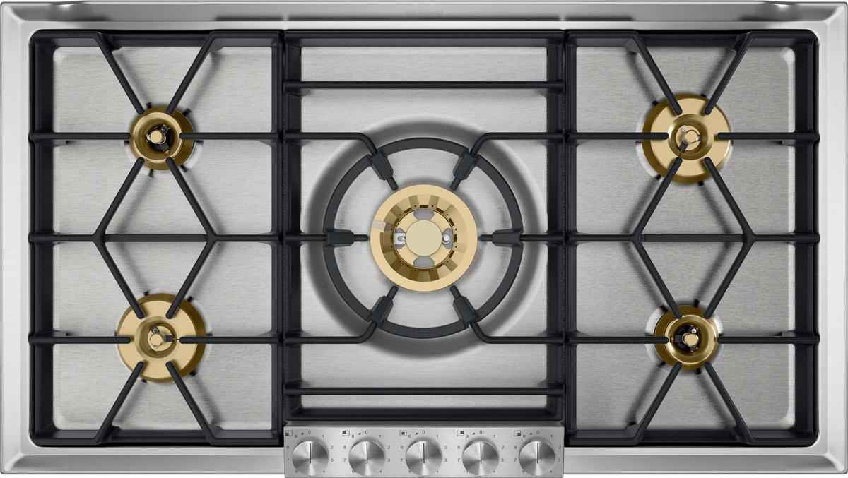 Gaggenau 36" Gas Cooktop, Top Control Knobs, 5 Sealed Burners, LP, 120V/60Hz