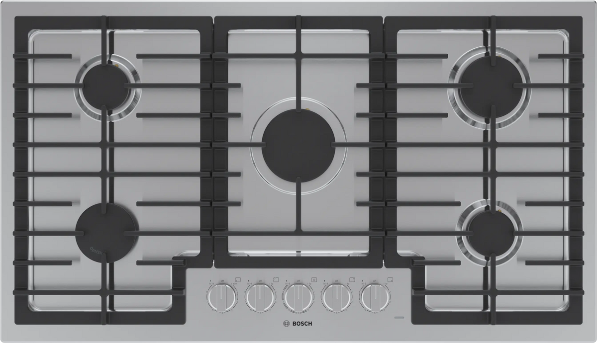 Bosch 500 Series Gas Cooktop with Dual Stacked Burner 36