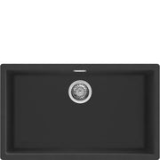 SMEG - Fregadero Quadra de 76 cm - Compuesto de Granito - Negro image 0