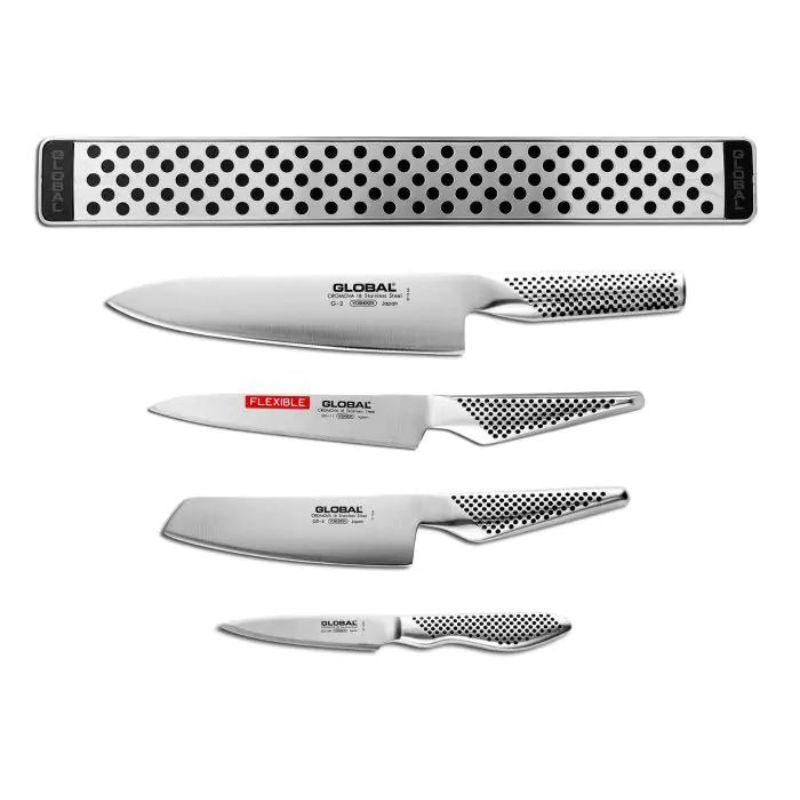 Global set of 4 Knives with Magnetic Wall Rack G-251138/M30
