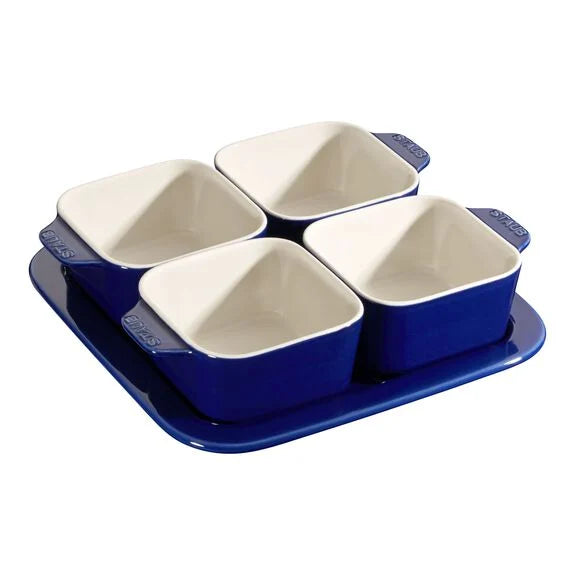 Staub 5 Piece ceramic Appetiser set, COLORES VARIADOS