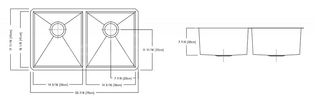 KINDRED - Fregadero de Doble Cubeta de Montaje Bajo BROOKMORE image 3