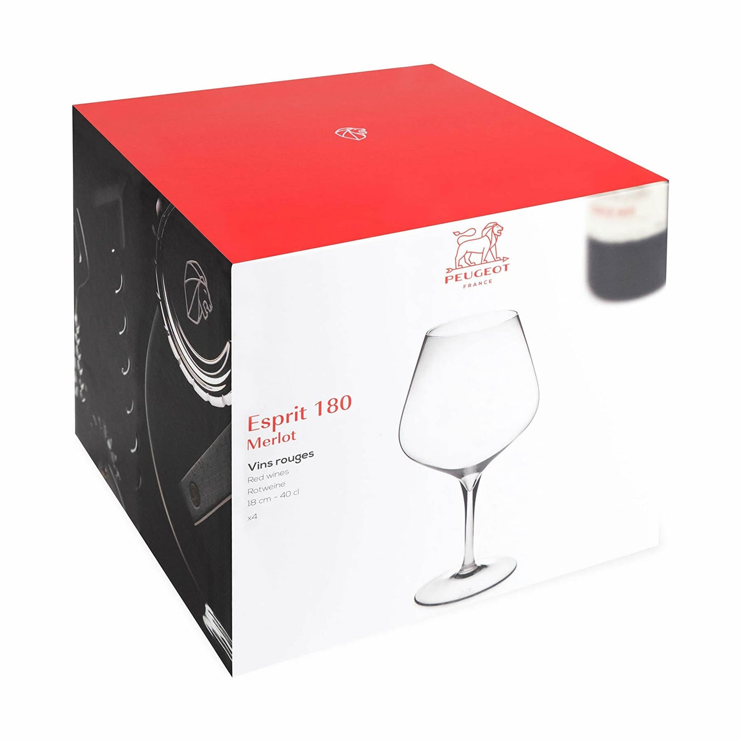 Peugeot set de 4 copas de vino tinto tánico jóvenes 40 cl - 13,5oz 250164