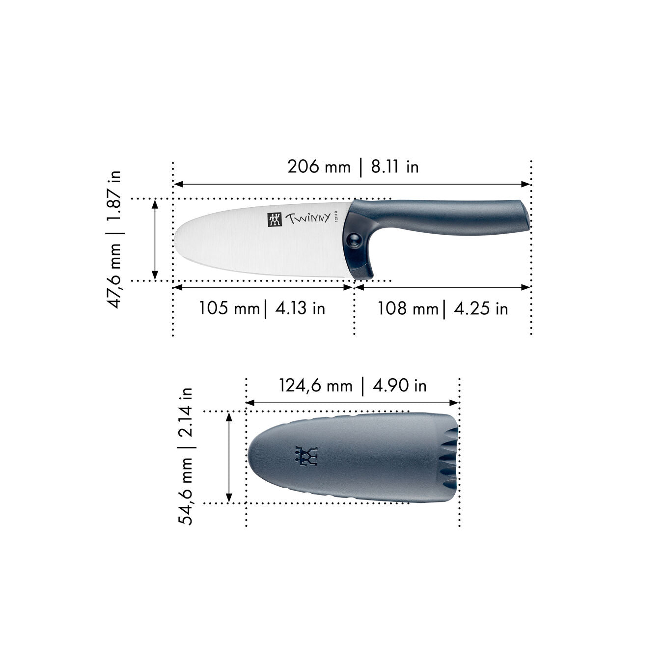 Zwilling Twinny 4" Kid's Chef's Knife Blue 36540-101-0