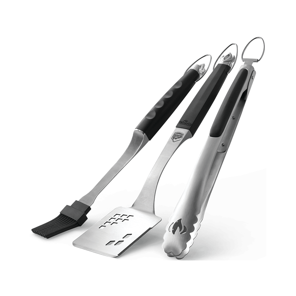 Napoleon 3 Piece Toolset; Tongs, Basting Brush, Extra wide spatula head 70036
