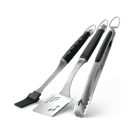 Napoleon 3 Piece Toolset; Tongs, Basting Brush, Extra wide spatula head 70036