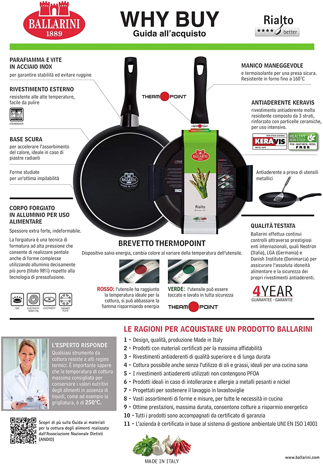 Ballarini Rialto Fry Pan DIVERSOS TAMANOS