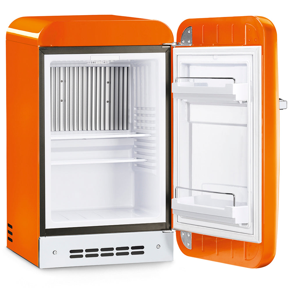 REFRIGERADOR MINI NARANJA ESTILO RETRO SMEG 50'S DE 16 "AN. - BISAGRA DERECHA FAB5UROR3