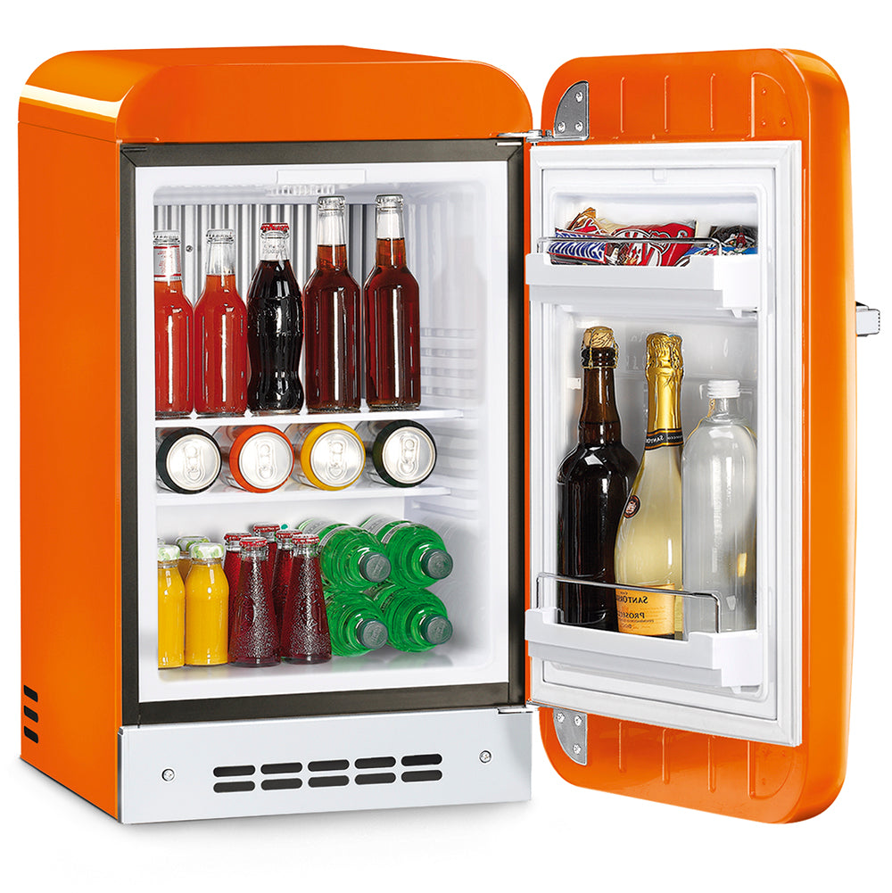 REFRIGERADOR MINI NARANJA ESTILO RETRO SMEG 50'S DE 16 "AN. - BISAGRA DERECHA FAB5UROR3