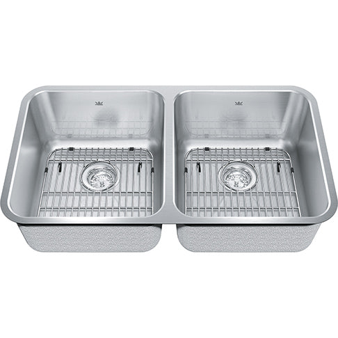 Kindred Double bowl undermount sink (same size); 9 bowl depths KSD1UA/9D